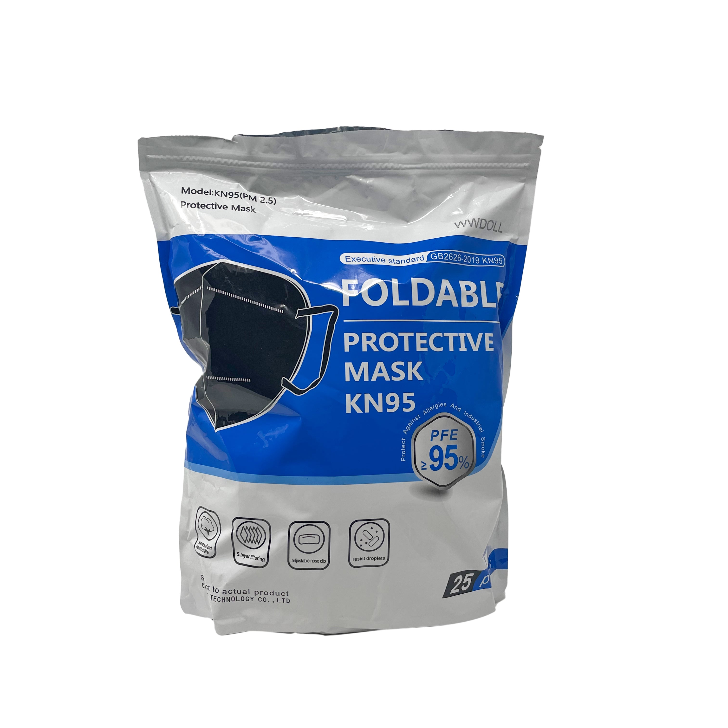 WWDOLL KN95 Foldable 95% PFE Protective Mask