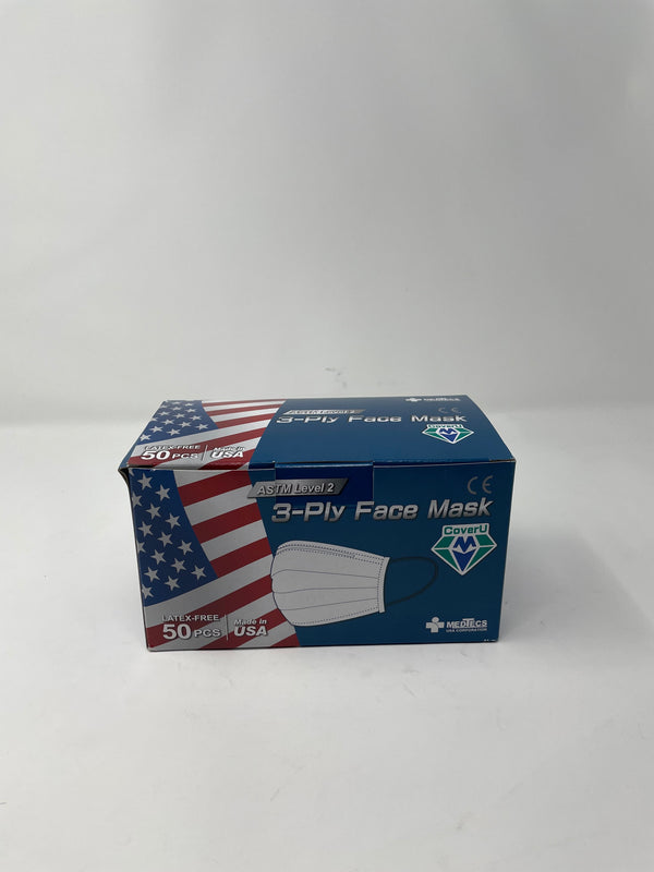 MedTecs White 3-Ply Disposable Face Mask