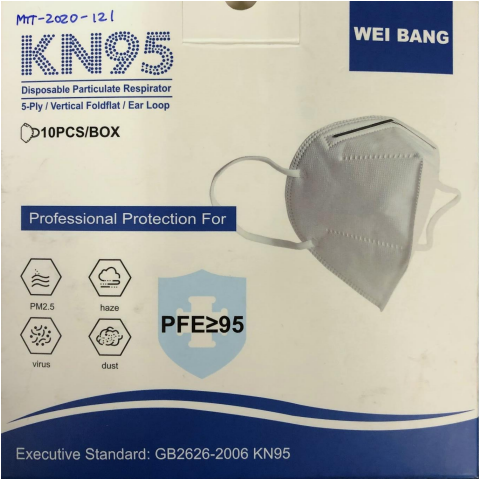 Wei Bang	KN95 Disposable Particulate Respirator