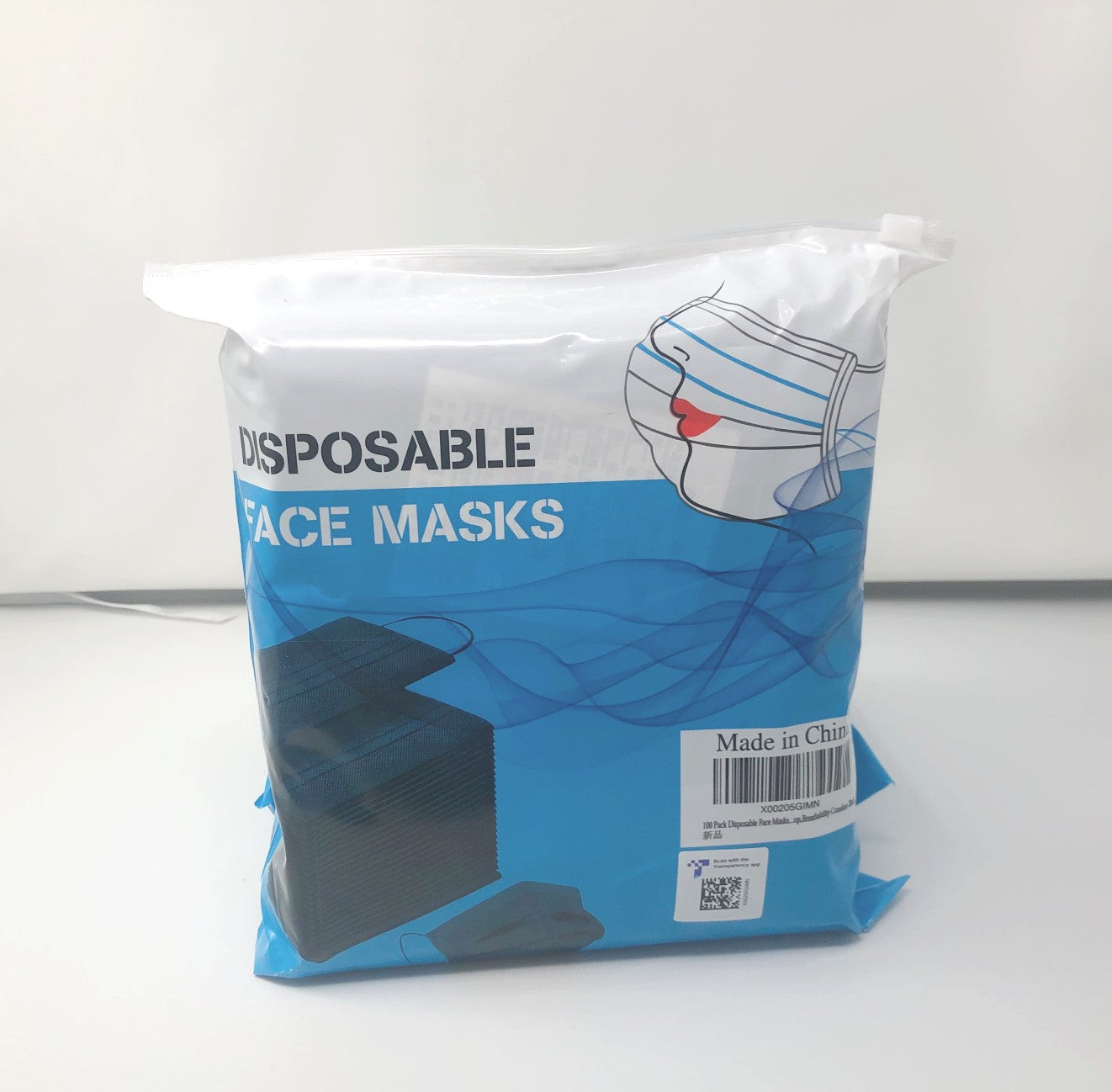 SOOQOO Black Breathable Disposable Face Masks