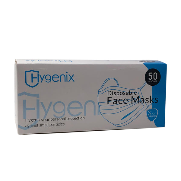 Hygenix 3 ply PFE 99% Disposable Face Masks  Tested by Nelson Labs